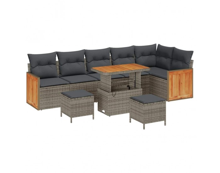 Sonata H Градински Софа Комплект 9 pcs Сиво Тъмносиво 90 x 55 x 71 cm