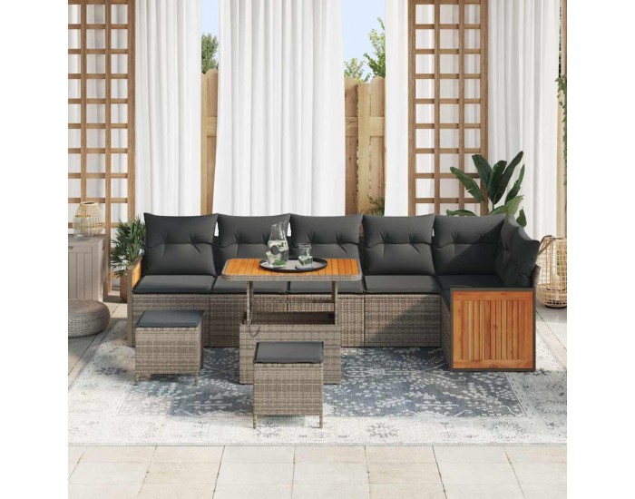 Sonata H Градински Софа Комплект 9 pcs Сиво Тъмносиво 90 x 55 x 71 cm