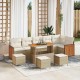 Sonata H Градински Софа Комплект 10 pcs Бежов и кремав 110 x 55 x 71 см