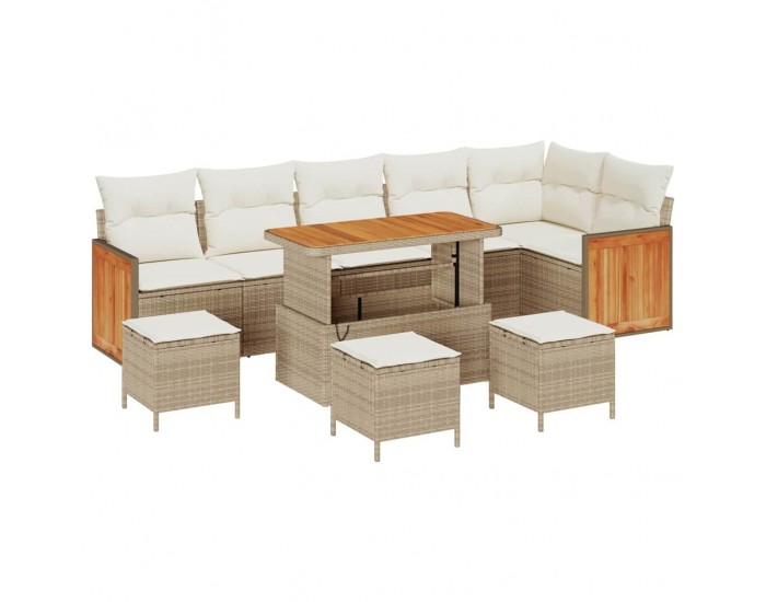 Sonata H Градински Софа Комплект 10 pcs Бежов и кремав 110 x 55 x 71 см
