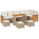 Sonata H Градински Софа Комплект 10 pcs Бежов и кремав 110 x 55 x 71 см