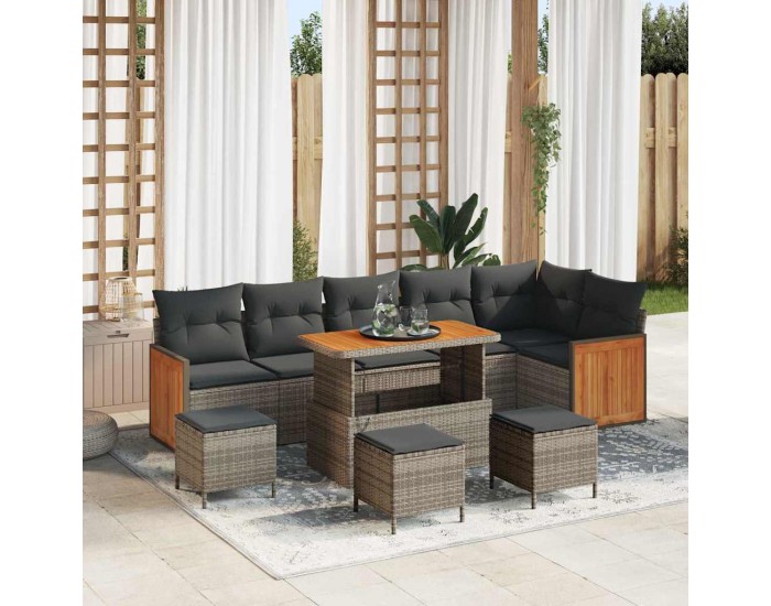 Sonata H Градински Софа Комплект 10 pcs Сиво Тъмно сиво 110 x 55 x 71 см