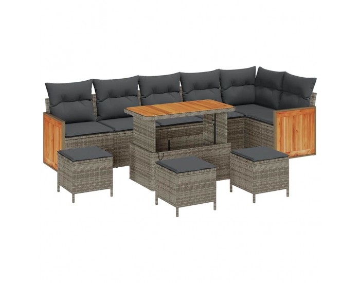 Sonata H Градински Софа Комплект 10 pcs Сиво Тъмно сиво 110 x 55 x 71 см