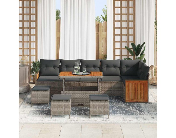 Sonata H Градински Софа Комплект 10 pcs Сиво Тъмно сиво 110 x 55 x 71 см