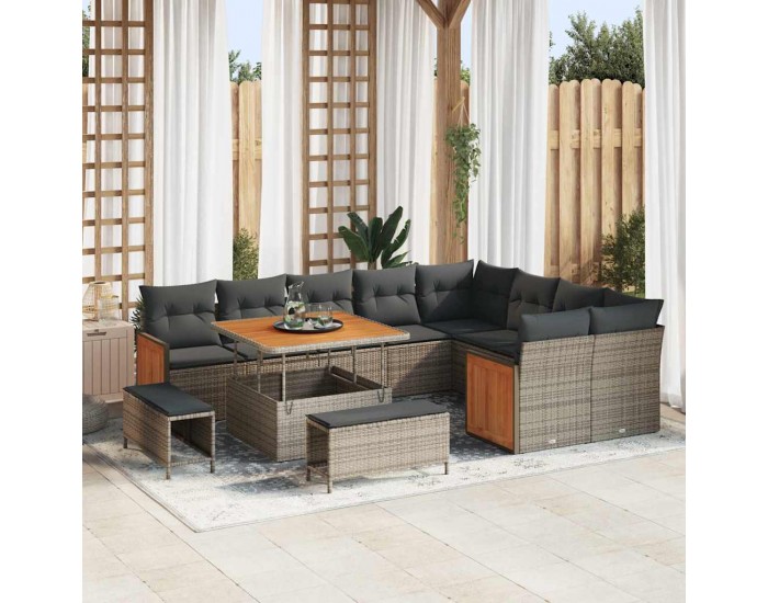 Sonata H Градински Софа Комплект 12 pcs Сиво Тъмносиво 100 x 100 x 71 cm