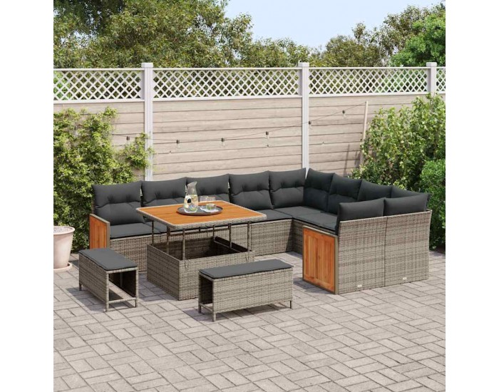 Sonata H Градински Софа Комплект 12 pcs Сиво Тъмносиво 100 x 100 x 71 cm
