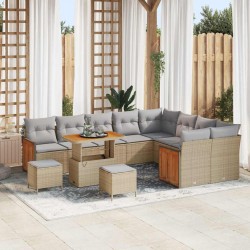 Sonata H Градински Софа Комплект 12 pcs Бежово 90 x 55 x 71 cm полиратан - Canapele și bănci de grădină