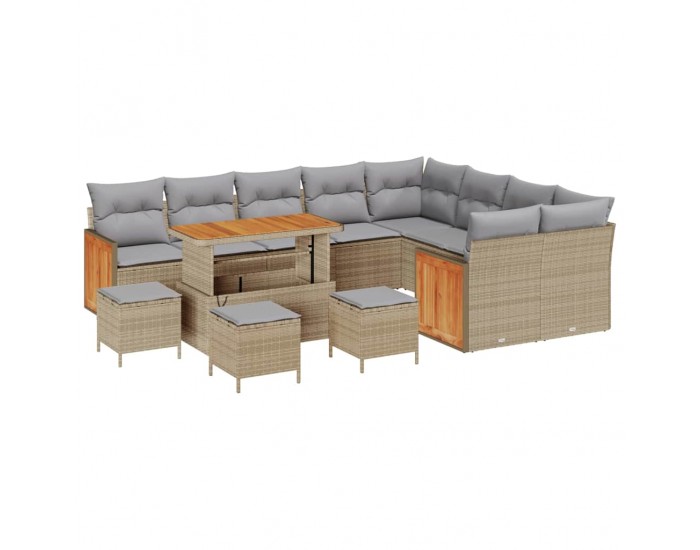 Sonata H Градински Софа Комплект 13 pcs Бежово и светло сиво