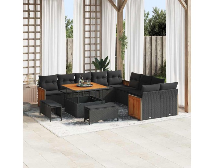Sonata H Градински Софа Комплект 13 pcs Черно 100 x 100 x 71 cm