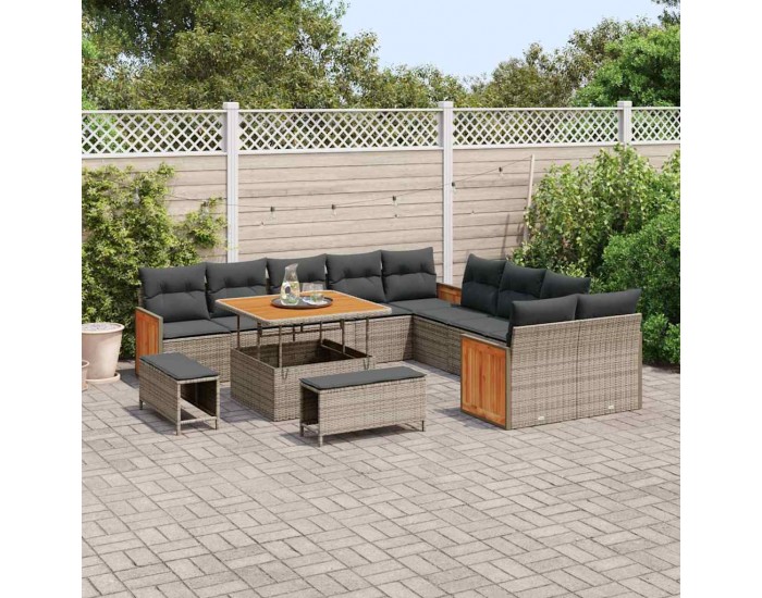 Sonata H Градински Софа Комплект 13 pcs Сиво Тъмносиво 100 x 100 x 71 cm
