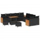 Sonata H Градински Софа Комплект 13 pcs Черно 90 x 55 x 71 cm полиратан