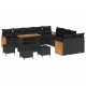 Sonata H Градински Софа Комплект 14 pcs Черно 110 x 55 x 71 см полиратан