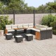 Sonata H Градински Софа Комплект 14 pcs Черен и кремав 110 x 55 x 71 см