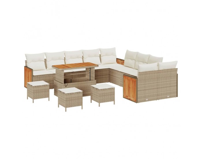 Sonata H Градински Софа Комплект 14 pcs Бежов и кремав 110 x 55 x 71 см