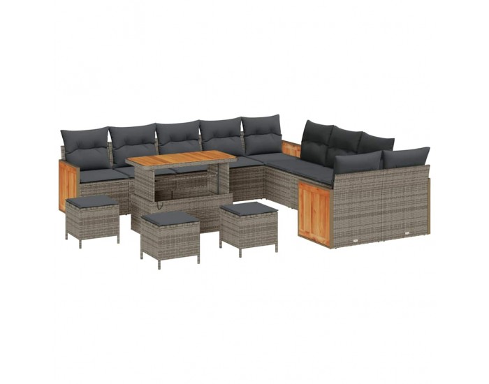 Sonata H Градински Софа Комплект 14 pcs Сиво Тъмносиво 110 x 55 x 71 см
