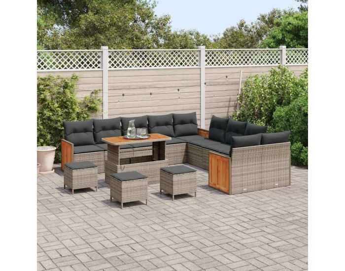 Sonata H Градински Софа Комплект 14 pcs Сиво Тъмносиво 110 x 55 x 71 см