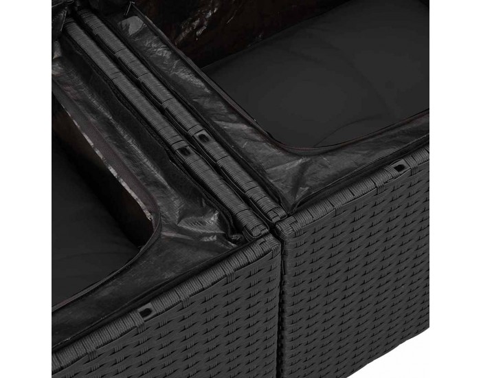 Sonata H Градински диван с възглавница Черно 121 x 62 x 69см полиратан