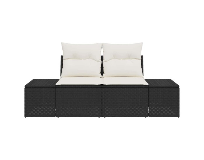 Sonata Canapea de grădină cu pernă Negru 184 x 62 x 69 cm poliratan