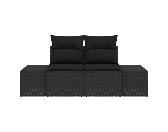 Sonata Canapea de grădină cu pernă Negru 184 x 62 x 69 cm poliratan