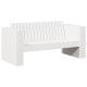 Sonata Canapea de grădină Alb 134 x 60 x 62 cm Lemn de pin masiv