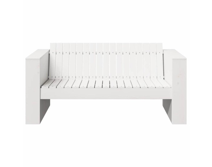Sonata Canapea de grădină Alb 134 x 60 x 62 cm Lemn de pin masiv