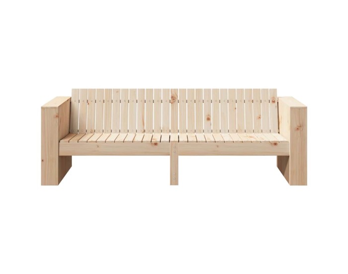 Sonata Canapea de grădină natural 185,5 x 60 x 62 cm Lemn de pin masiv