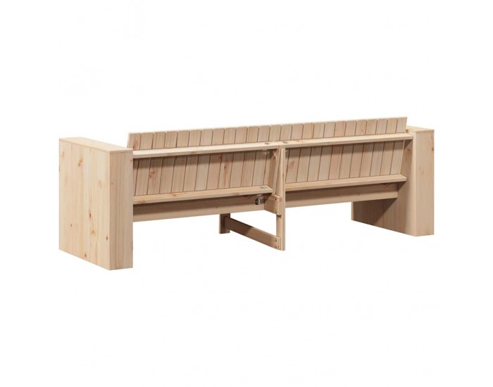 Sonata H Градински диван Кафяво 185.5 x 60 x 62 см Борово дърво масив