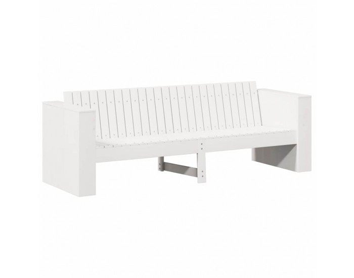 Sonata H Градински диван Бяло 185.5 x 60 x 62 см Борово дърво масив