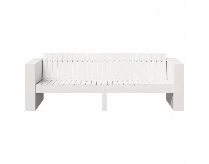 Sonata H Градински диван Бяло 185.5 x 60 x 62 см Борово дърво масив