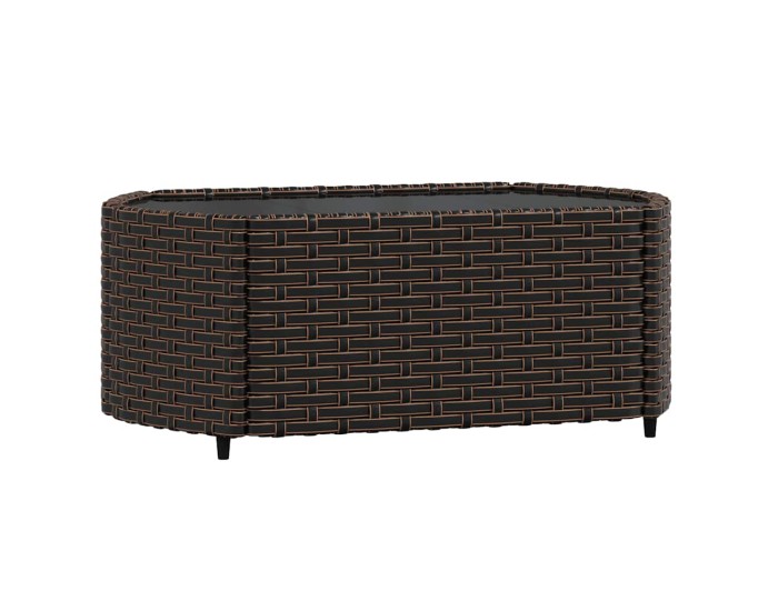 Sonata Set mobilier de grădină cu perne, 3 piese, maro, poliratan