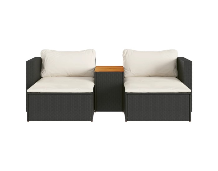 Sonata Set mobilier de grădină cu perne, 5 piese,poliratan/lemn acacia