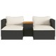 Sonata Set mobilier de grădină cu perne, 5 piese,poliratan/lemn acacia