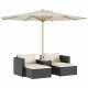 Sonata Set mobilier de grădină cu perne, 5 piese,poliratan/lemn acacia