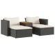 Sonata Set mobilier de grădină cu perne, 5 piese,poliratan/lemn acacia