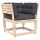 Sonata H Градинско кресло с подлакътник, с възглавници, бор масив
