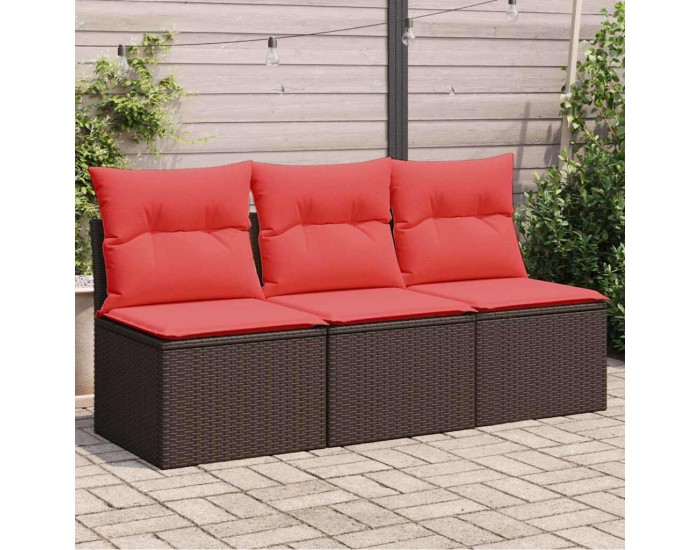 Sonata | Canapea de grădină | cu pernă Maro 165 x 62 x 69 cm Rattan poli