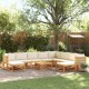 Sonata H Градински комплект дивани, 11 части, с възглавници, дърво, акация и въже