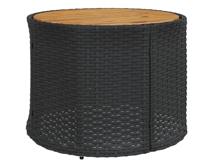 Sonata Canapea de grădină cu perne, semi-rotundă, negru, poliratan