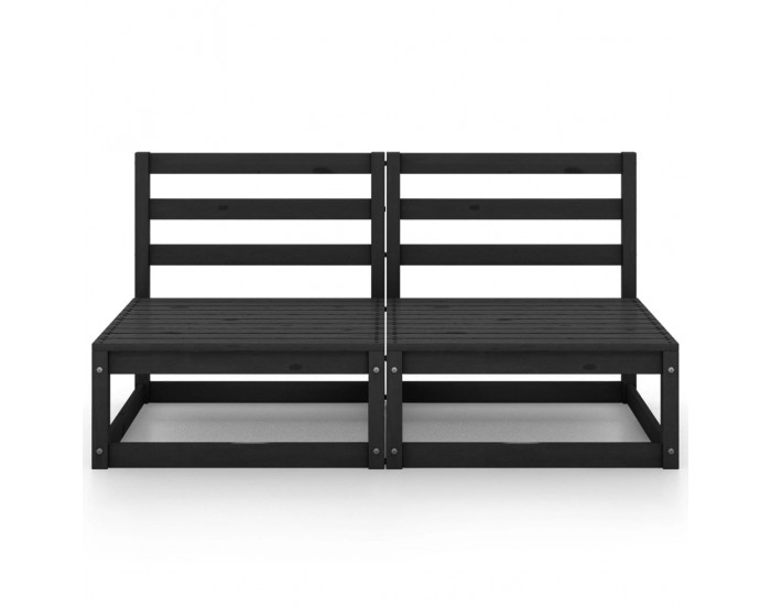 Sonata H Градински 2-местен диван, черен, бор масив