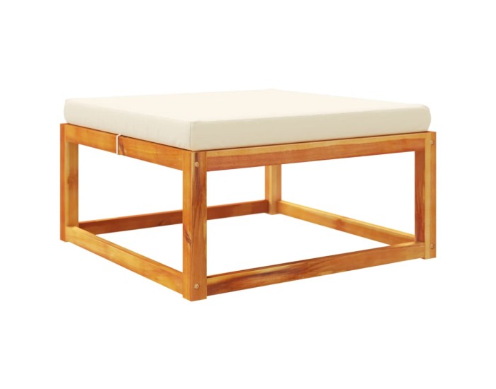 Sonata Taburet de grădină cu pernă, 65x65x29 cm, lemn masiv acacia