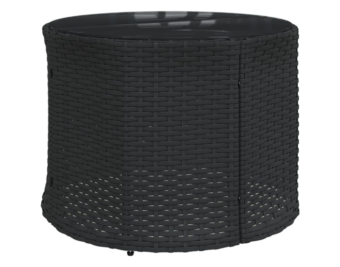 Sonata Canapea de grădină cu perne, semi-rotundă, negru, poliratan
