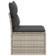 Sonata Canapea de grădină fără cotiere cu perne, gri deschis poliratan