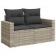 Sonata H Градински диван с възглавници 2-местен светлосив полиратан