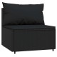 Sonata Set mobilier de grădină cu perne, 3 piese, negru, poliratan