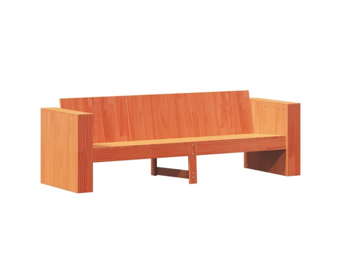 Sonata H Градински диван 3-местен восъчнокафяв 189x60x62 см бор масив