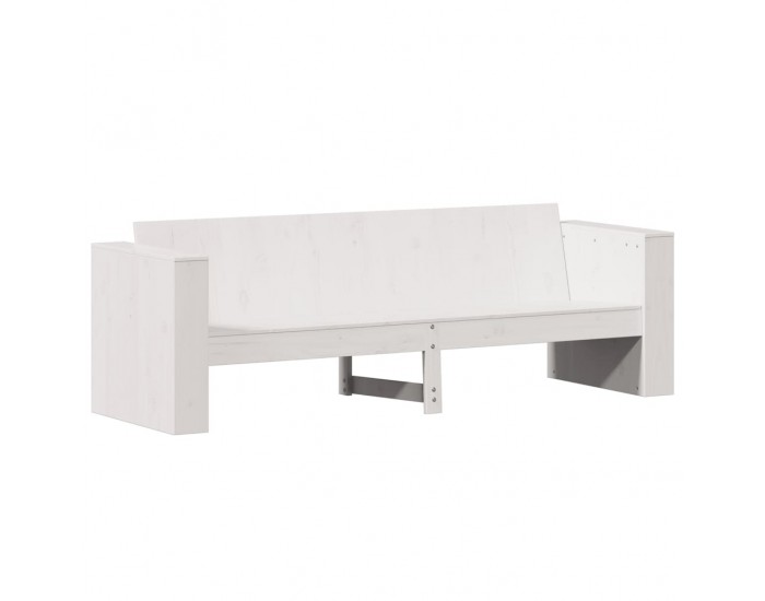 Sonata H Градински диван 3-местен бял 189x60x62 см бор масив