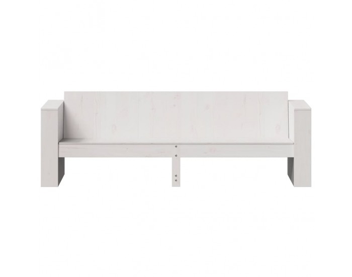 Sonata H Градински диван 3-местен бял 189x60x62 см бор масив