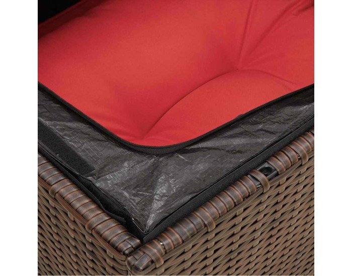 Sonata | Canapea de grădină | cu pernă Maro 55 x 62 x 69 cm Rattan poli