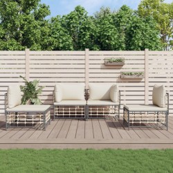 Sonata H Градински комплект с възглавници 4 части антрацит полиратан - Canapele și bănci de grădină