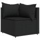 Sonata Set mobilier de grădină cu perne, 3 piese, negru, poliratan